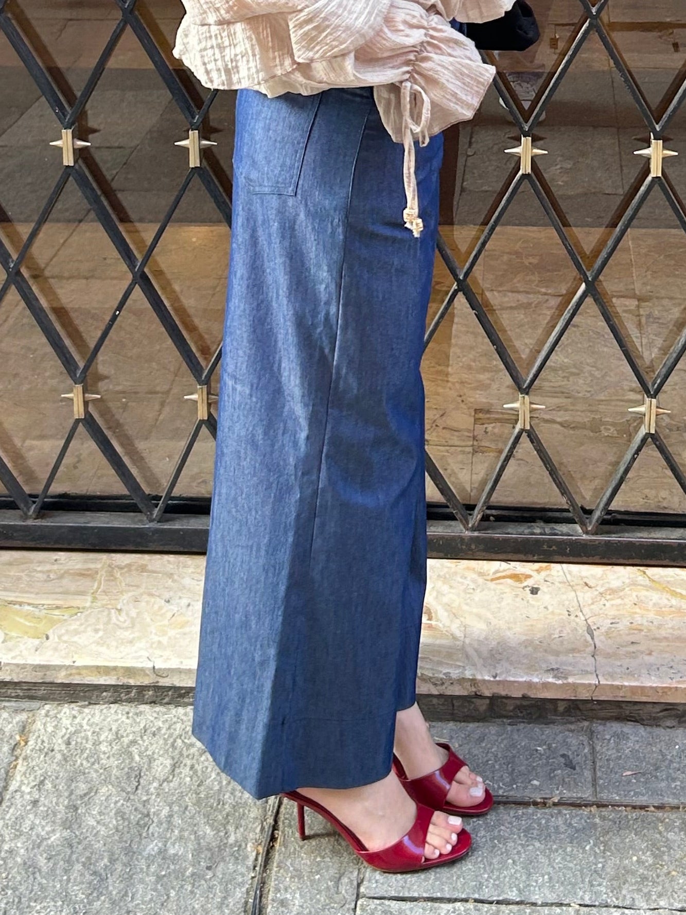 Pantalone palazzo denim