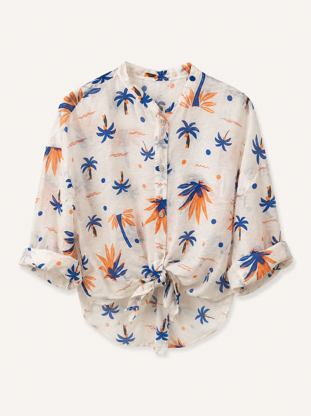 Camicia con palme blu