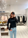 T-shirt manica lunga con pizzo