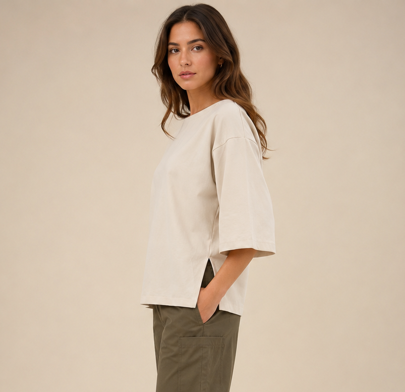 T-shirt over manica corta