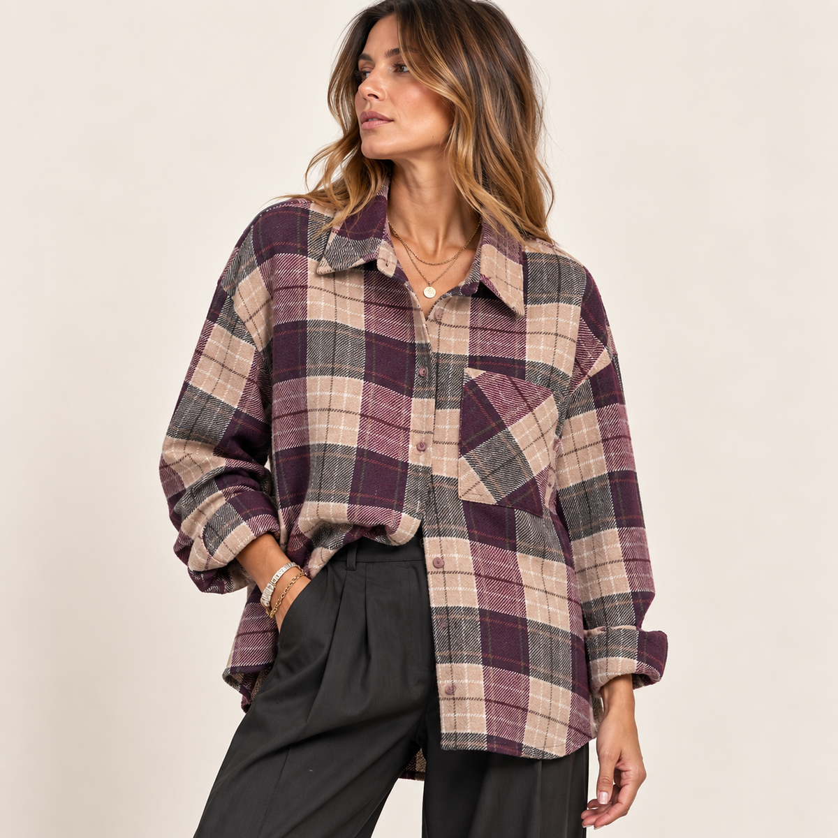 Camicia check taschino