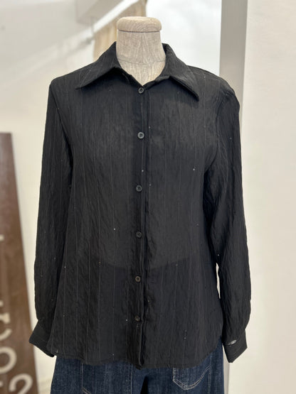 Camicia nera con piccole paillettes