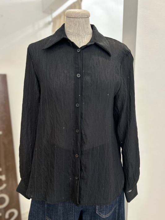 Camicia nera con piccole paillettes
