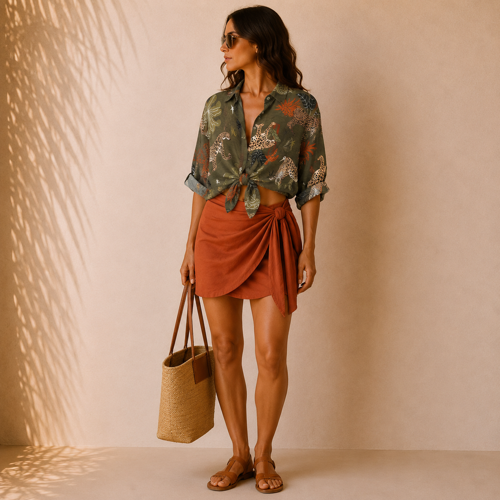 Camicia a fantasia con ghepardi
