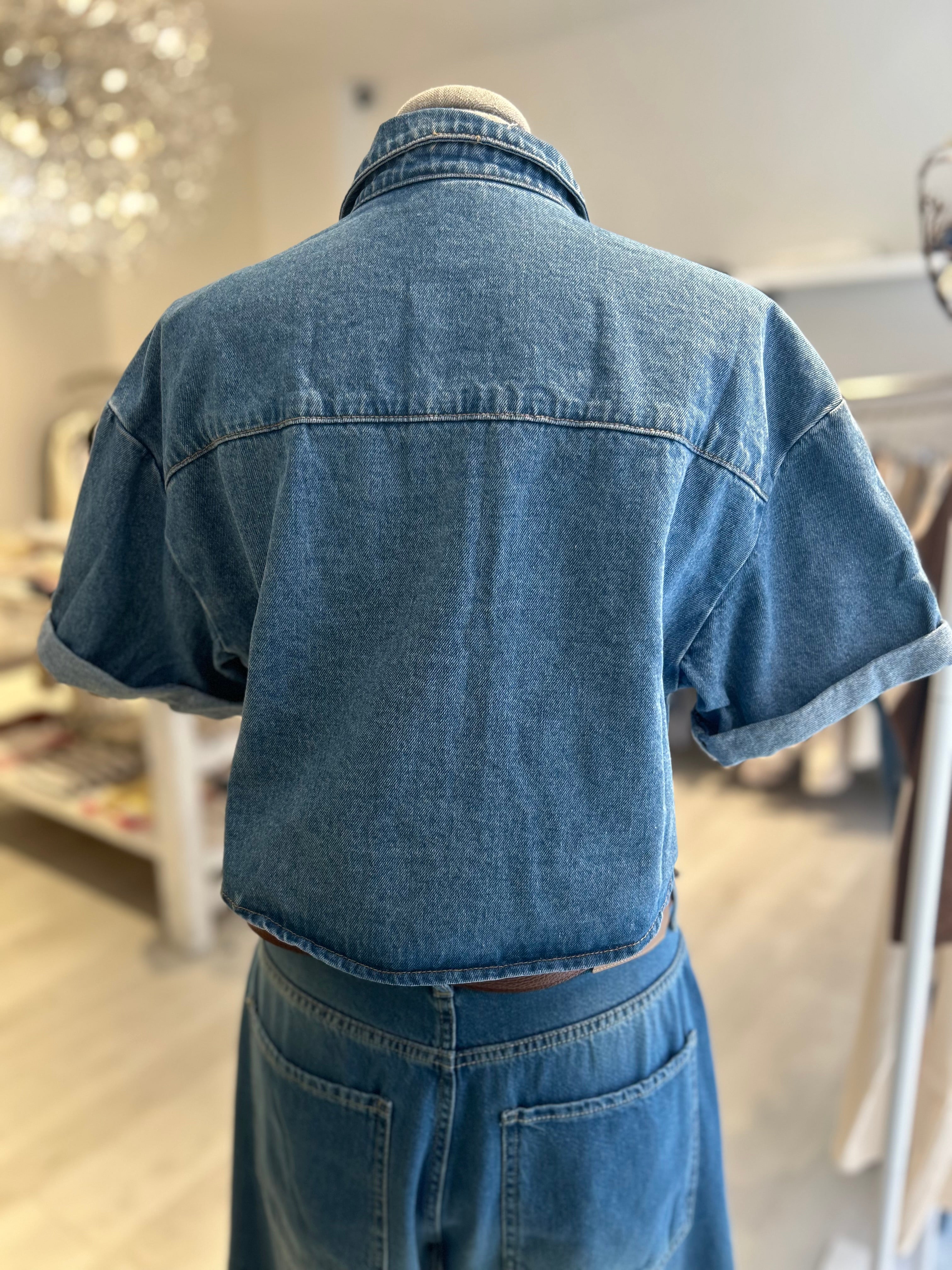 Camicia jeans manica corta