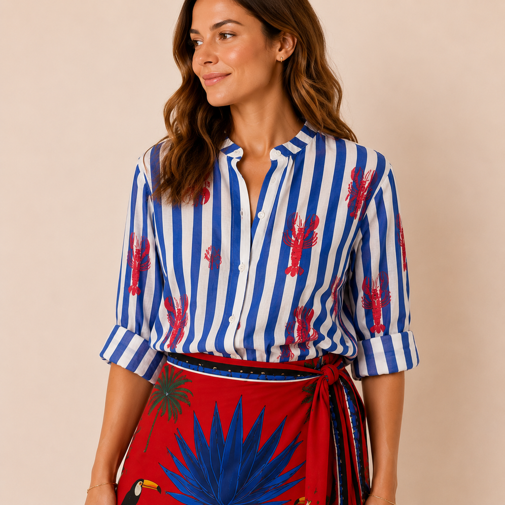 Camicia a righe con Aragosta