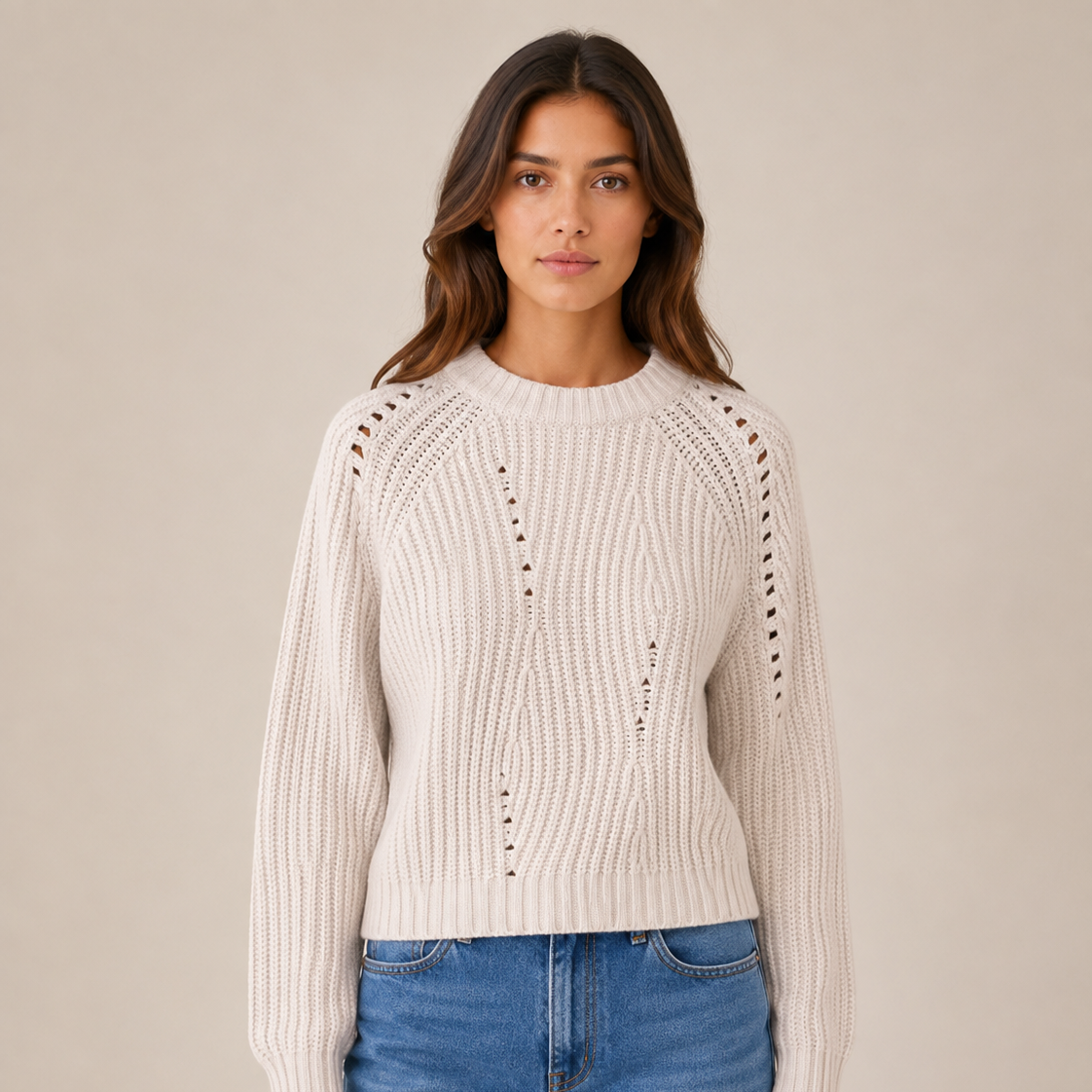 Maglione con dettagli traforati