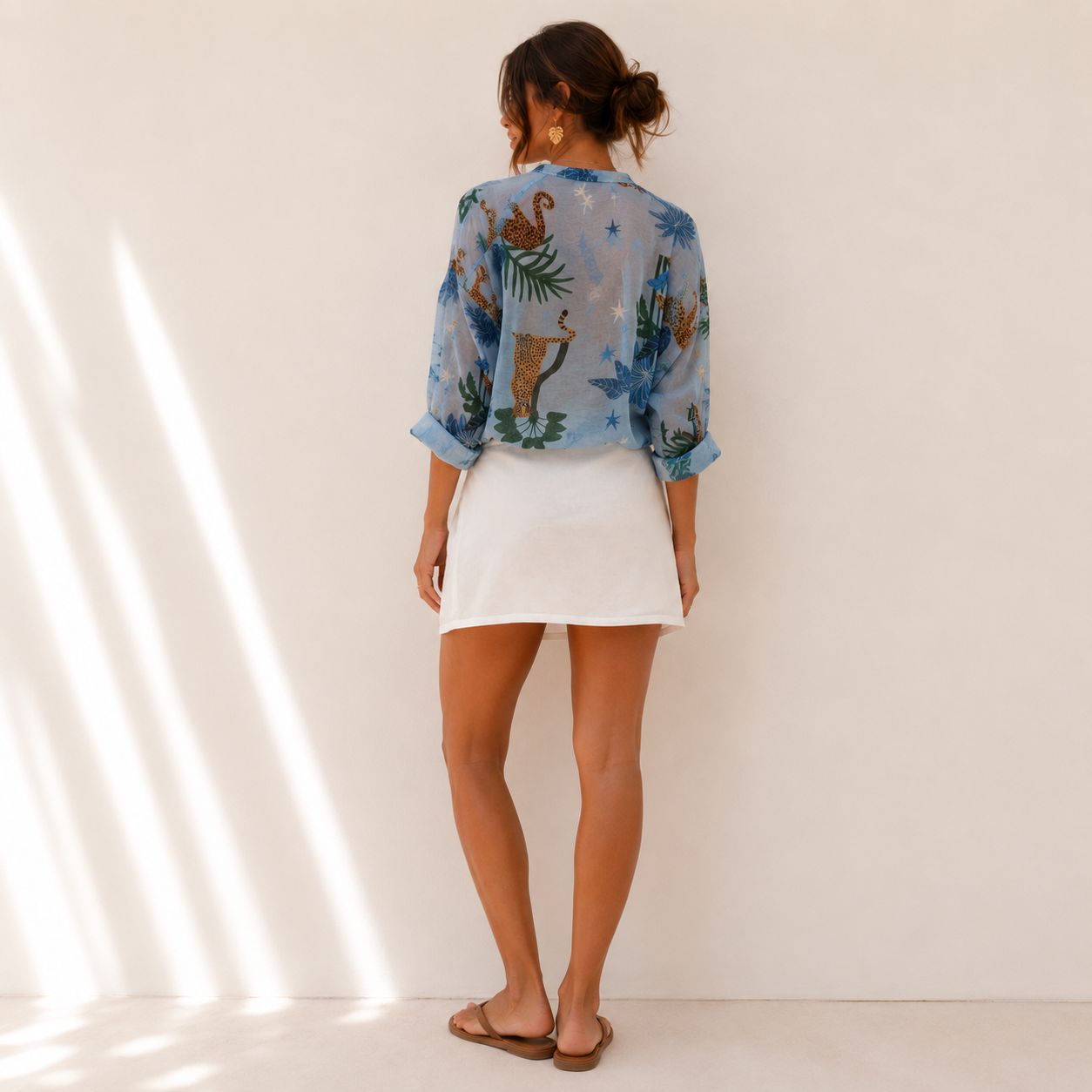 Camicia a fantasia con ghepardi