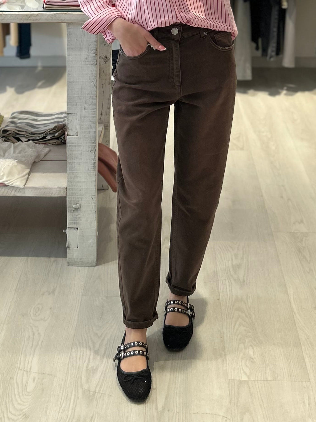 Jeans carrot vita alta