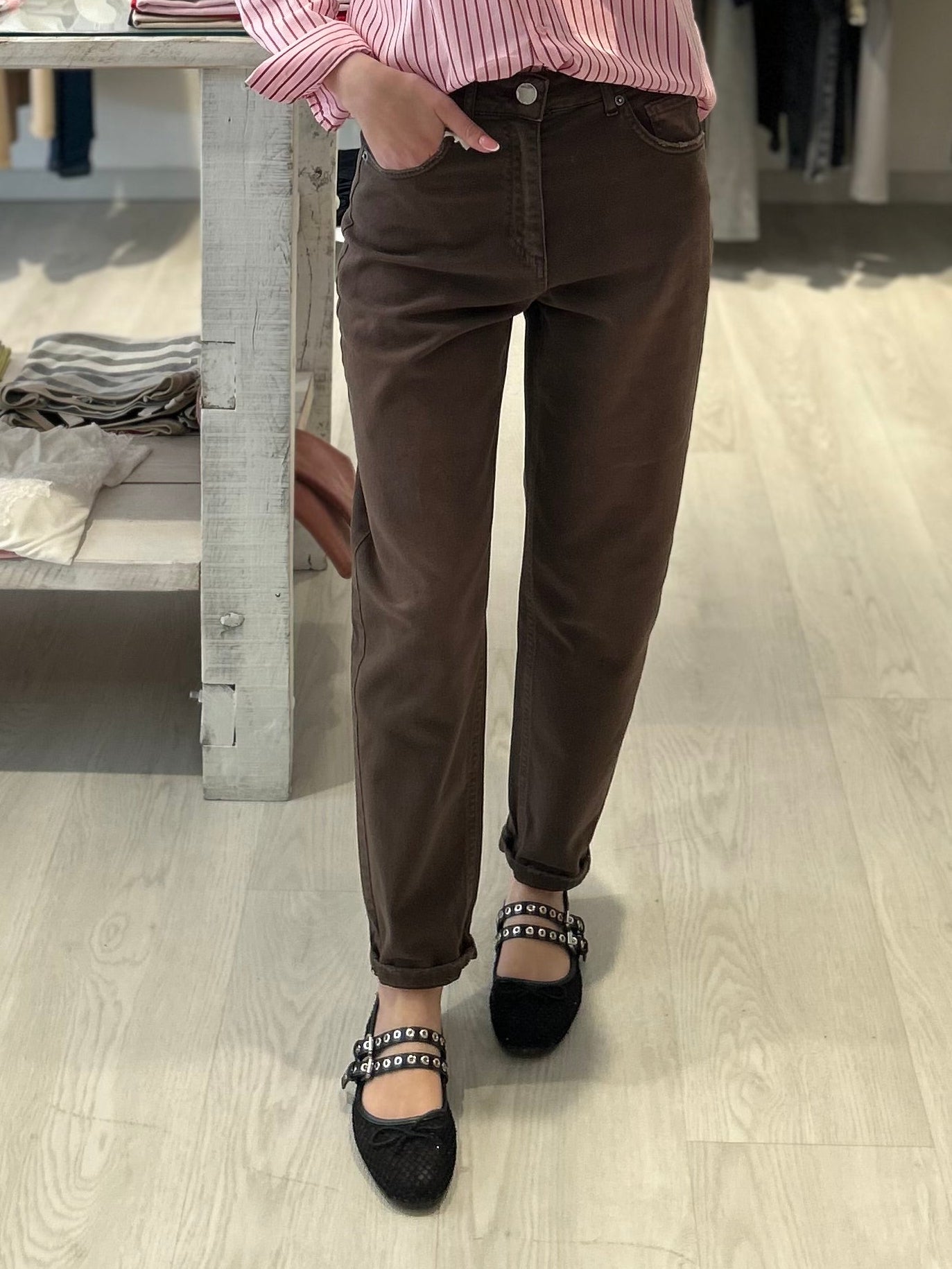 Jeans carrot vita alta
