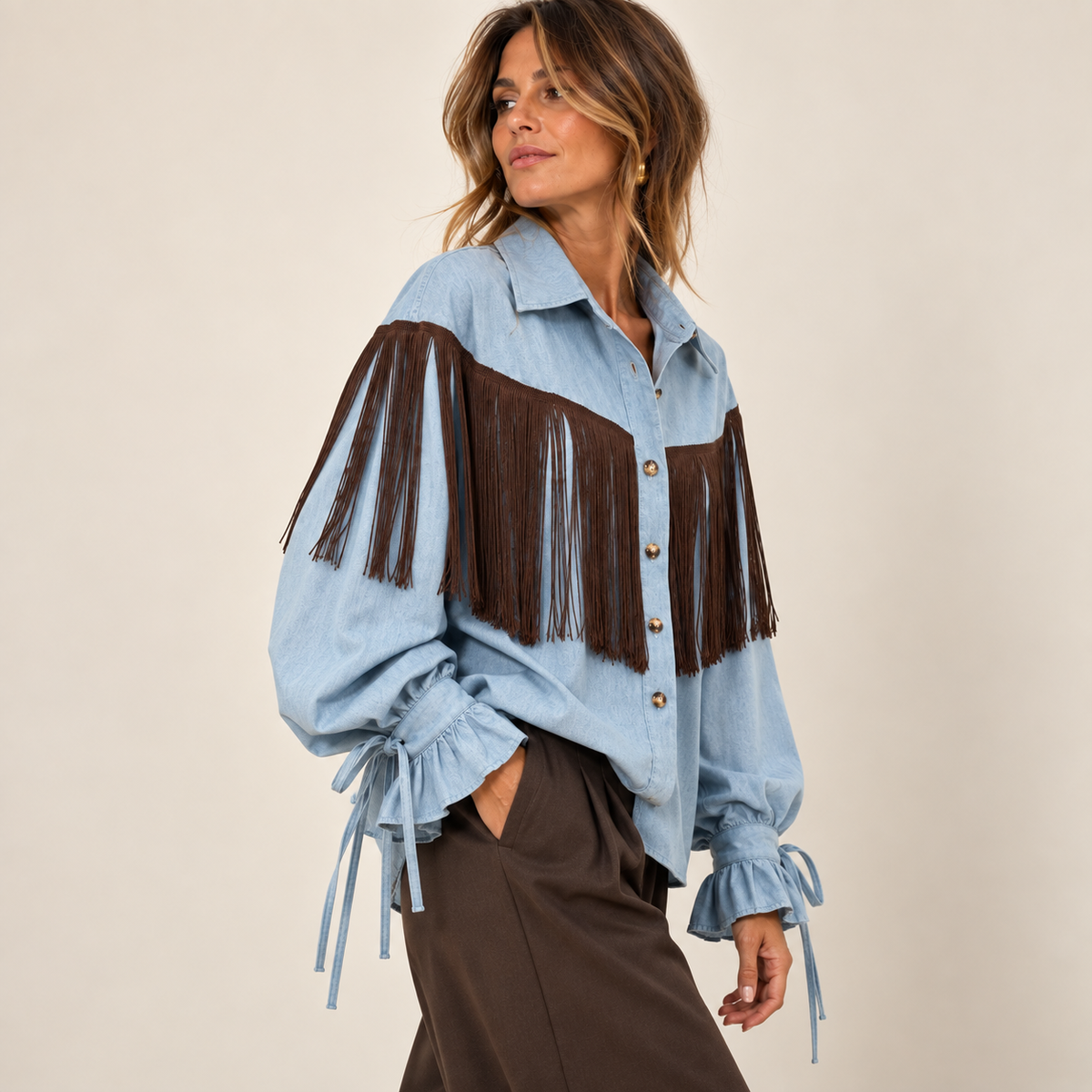 Camicia frangia laccio