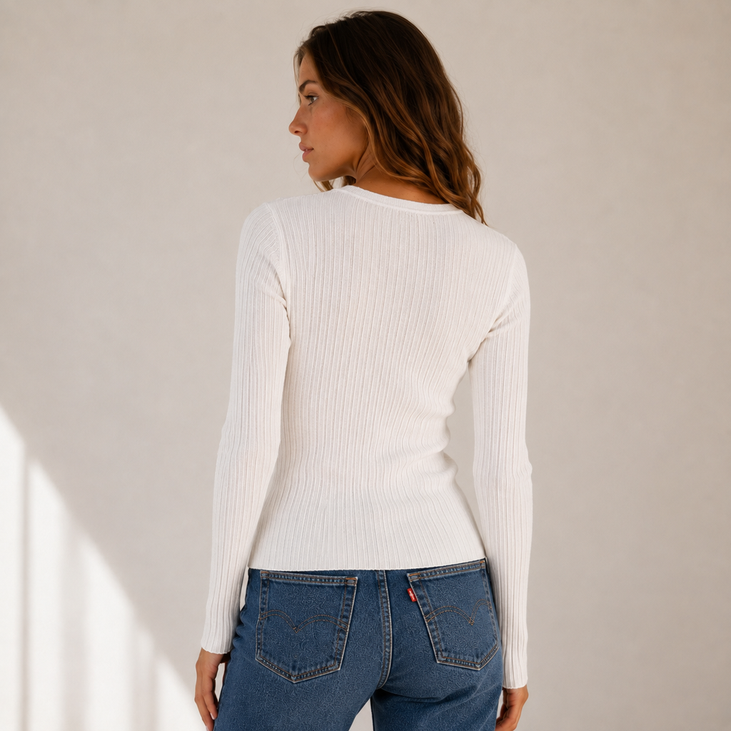 Maglia a costine con lurex