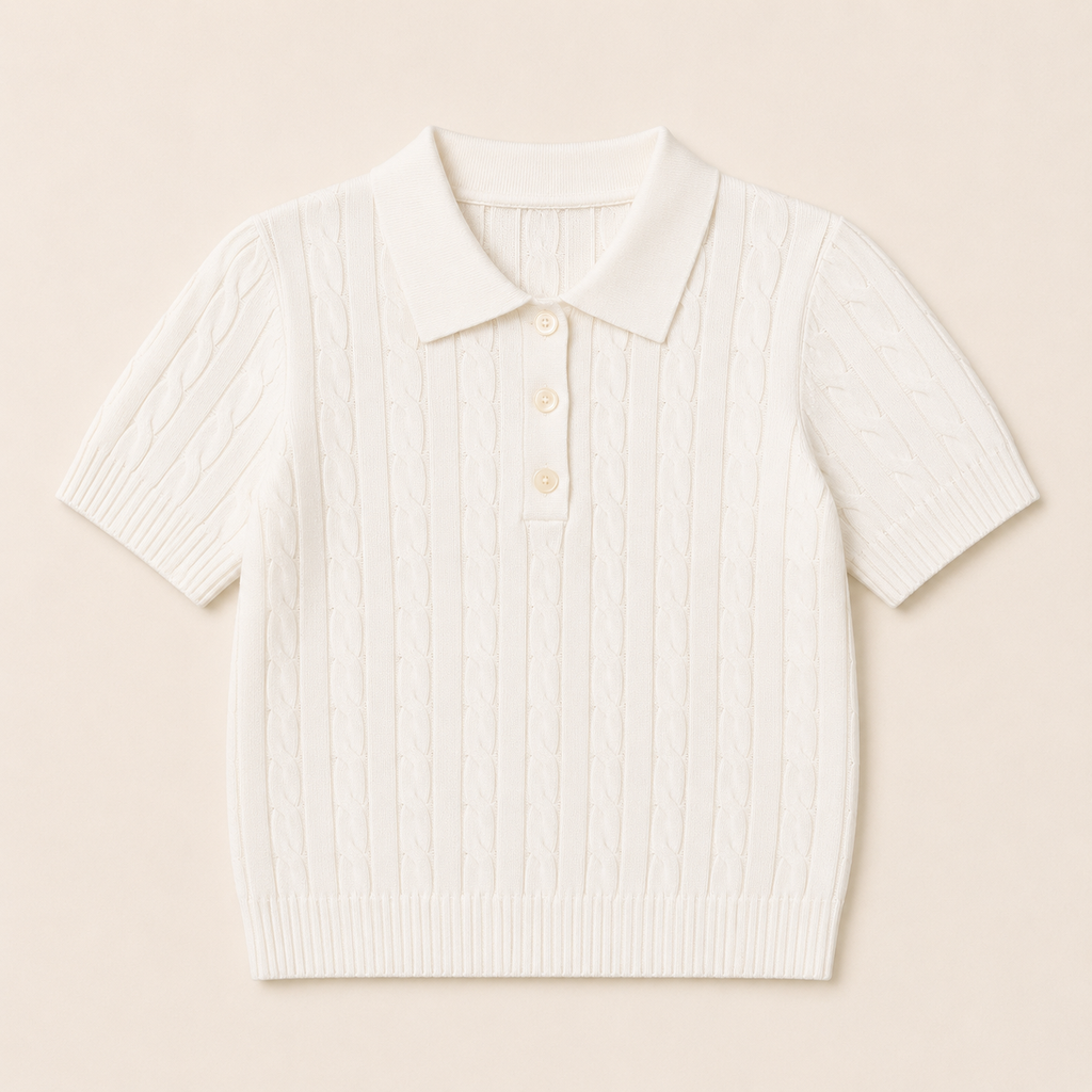 Maglia trama intreccio manica corta