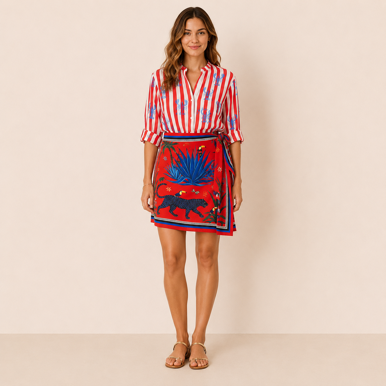 Camicia a righe con Aragosta