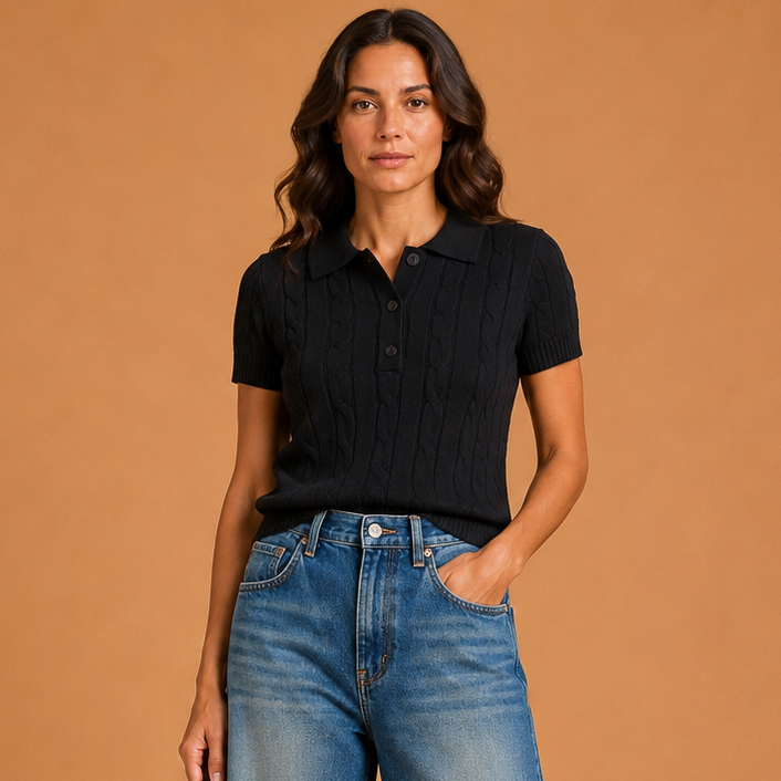 Maglia trama intreccio manica corta