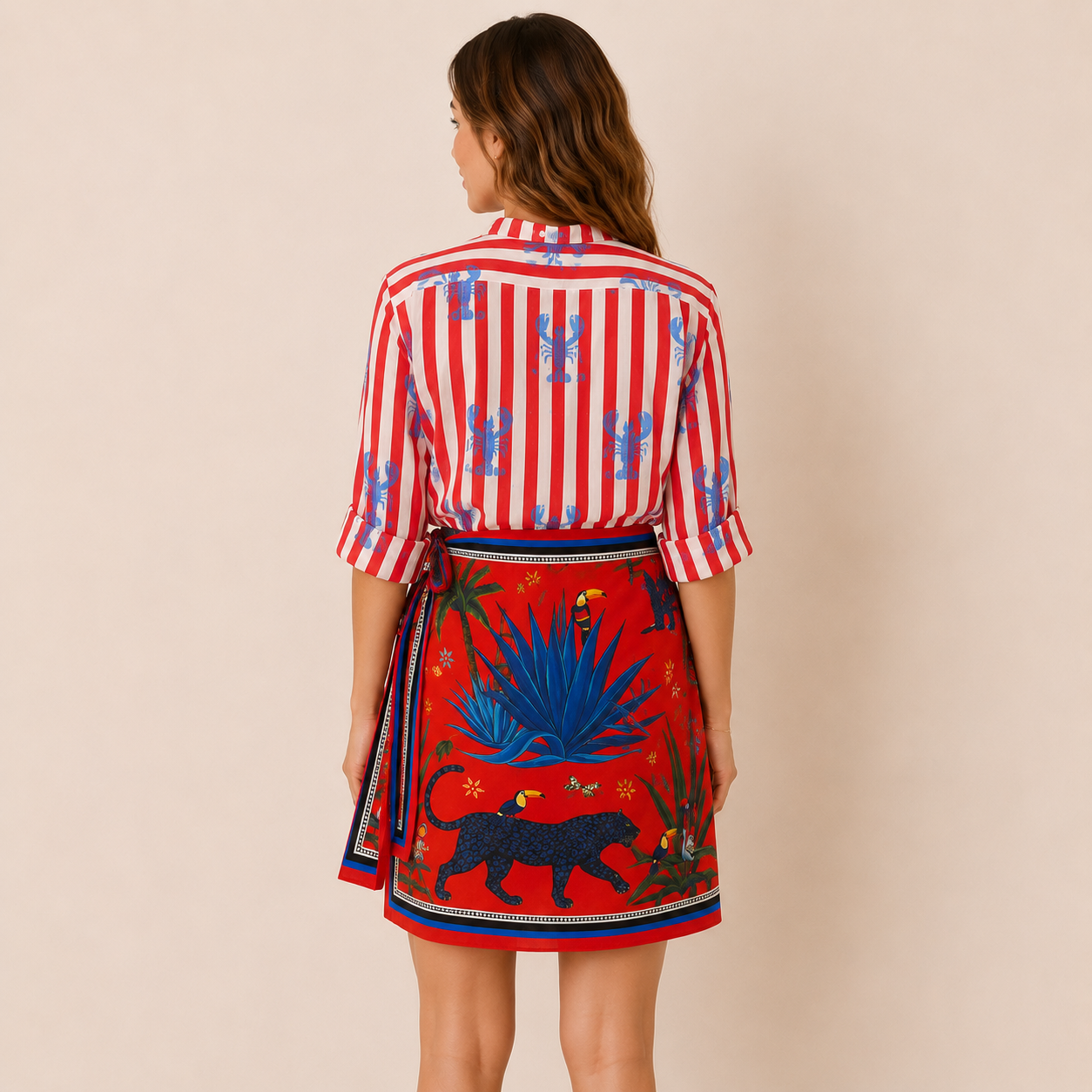 Camicia a righe con Aragosta