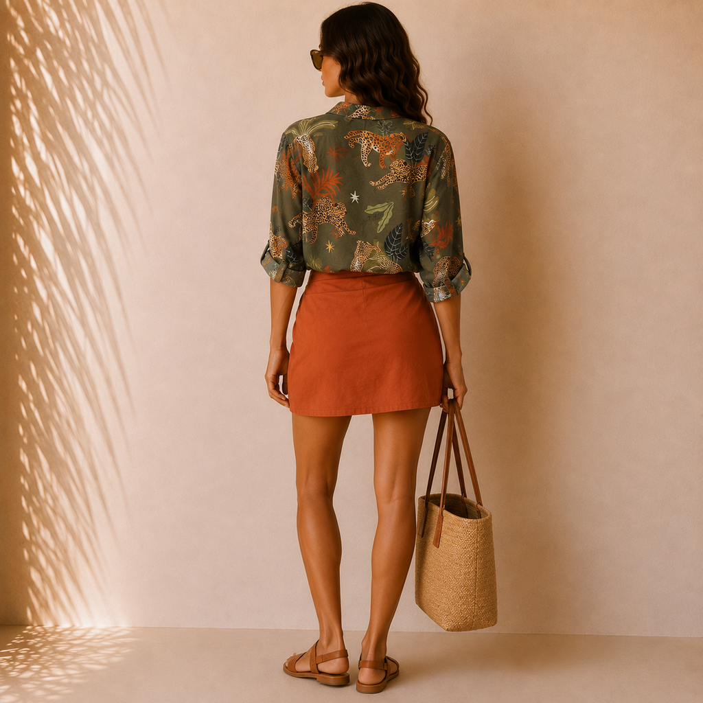 Camicia a fantasia con ghepardi