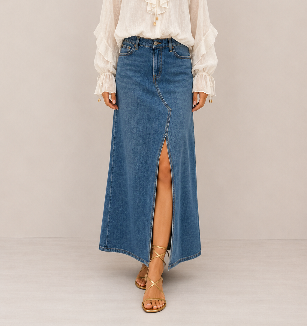 Gonna lunga in denim