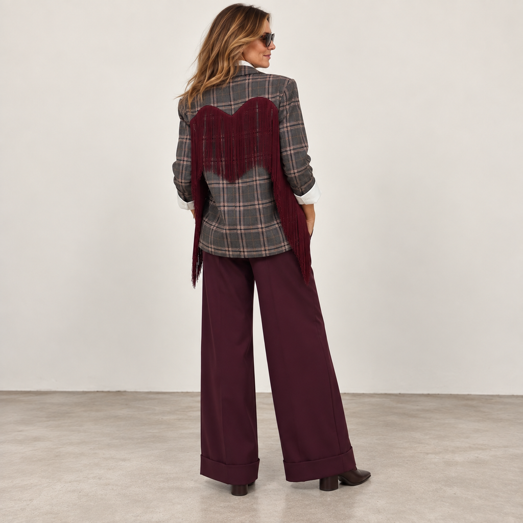 Blazer cuore frange