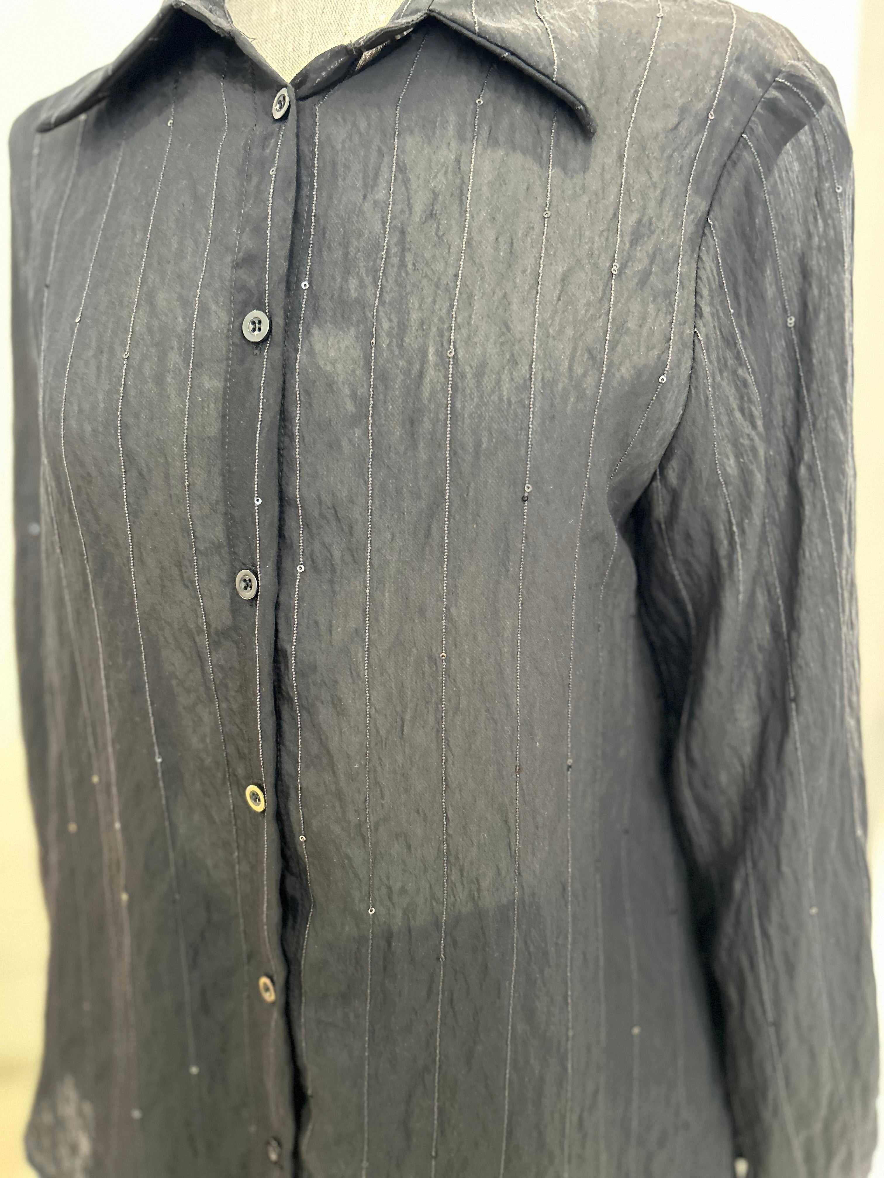Camicia nera con piccole paillettes