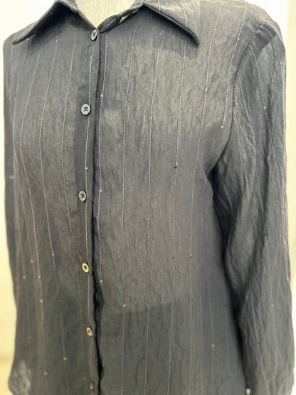 Camicia nera con piccole paillettes
