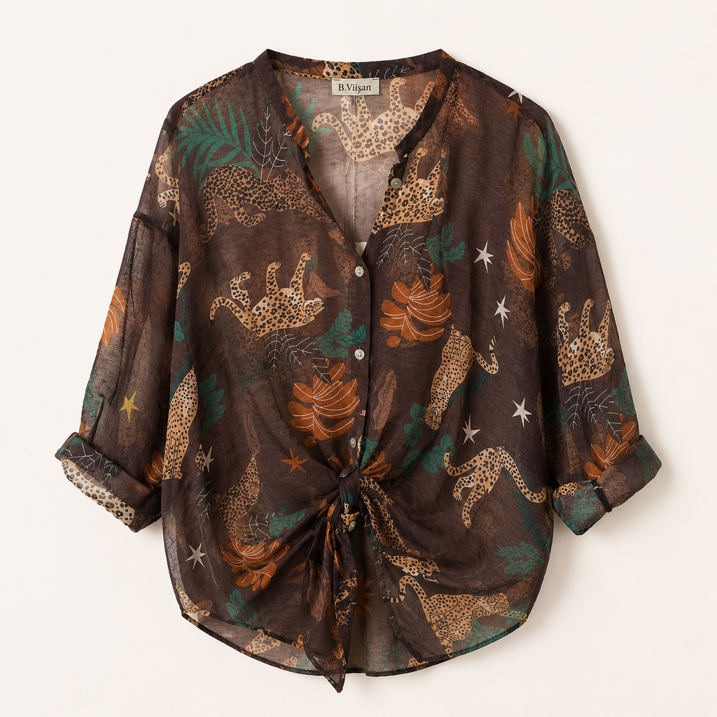 Camicia a fantasia con ghepardi