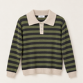 Polo righe misto cashmere