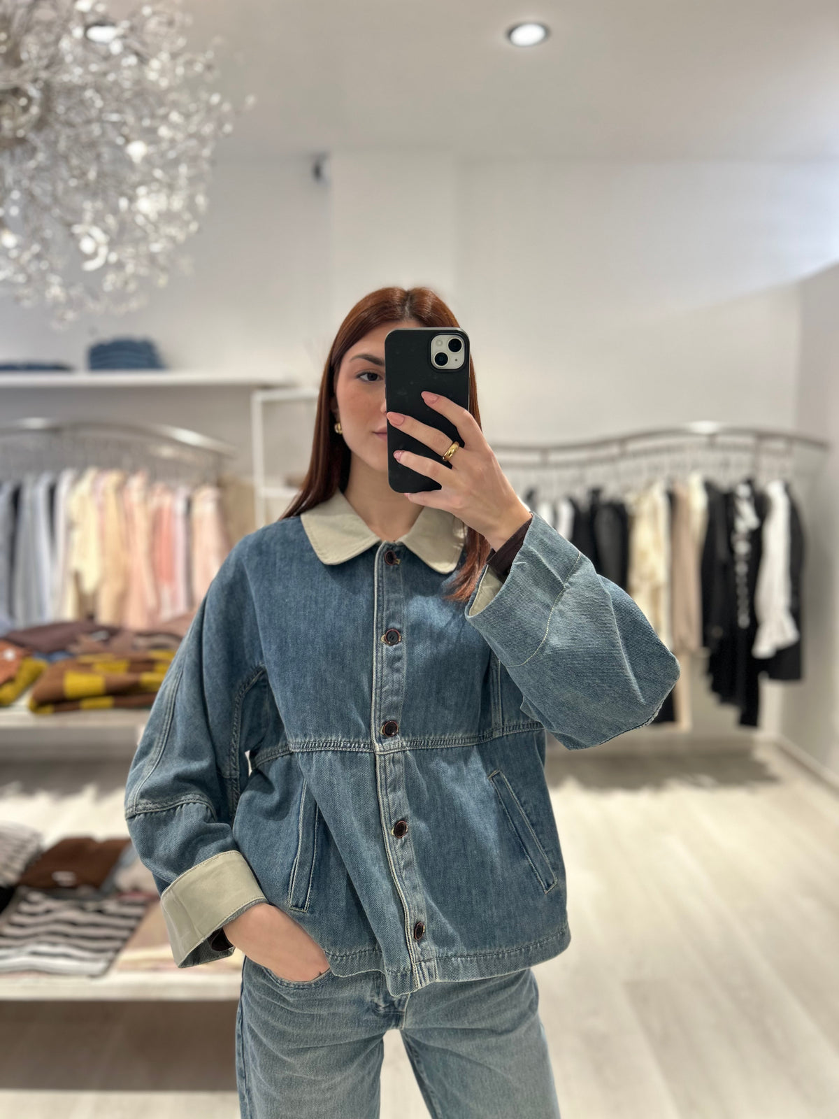 Giacca di jeans con bottoni
