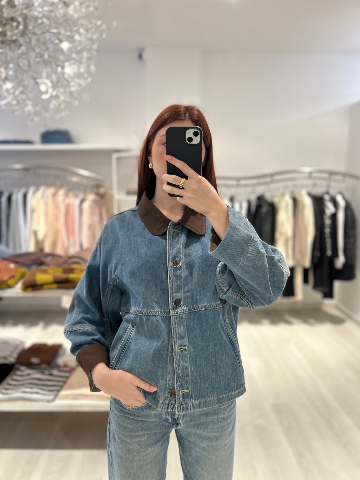 Giacca di jeans con bottoni