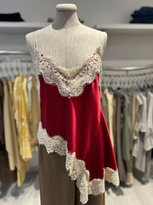 Top asimmetrico con pizzo