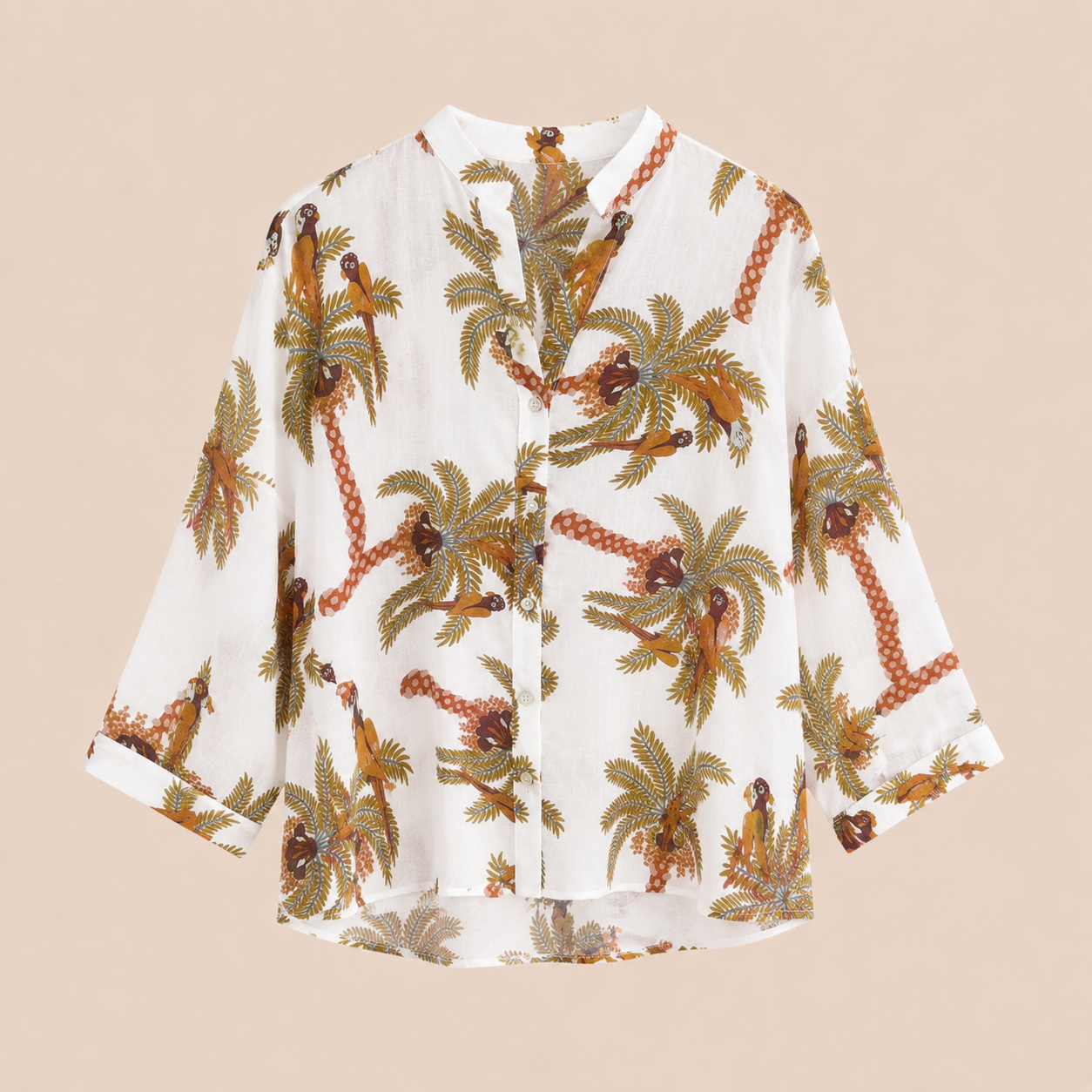 Camicia palme e pappagalli
