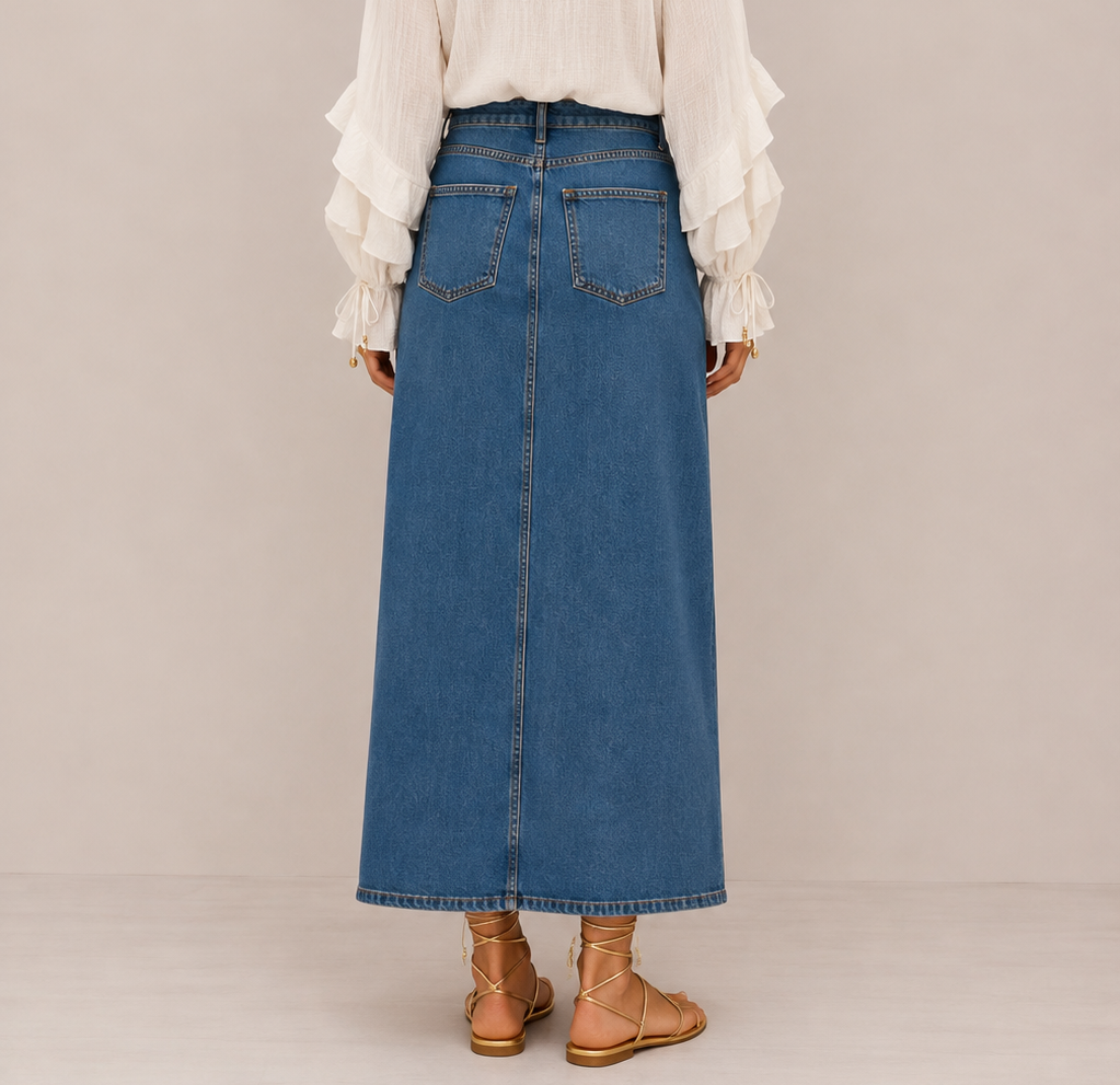 Gonna lunga in denim