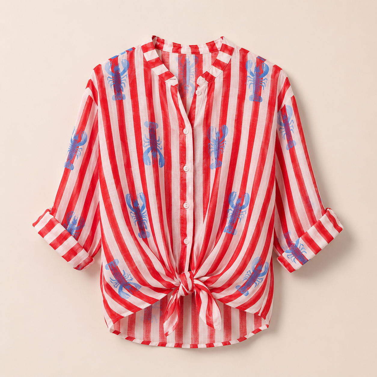 Camicia a righe con Aragosta