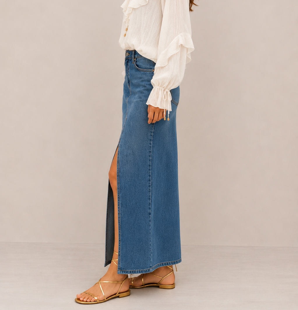 Gonna lunga in denim