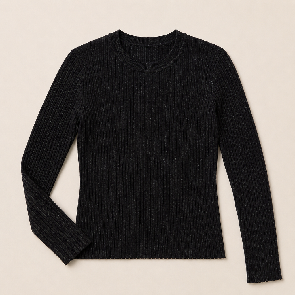 Maglia a costine con lurex