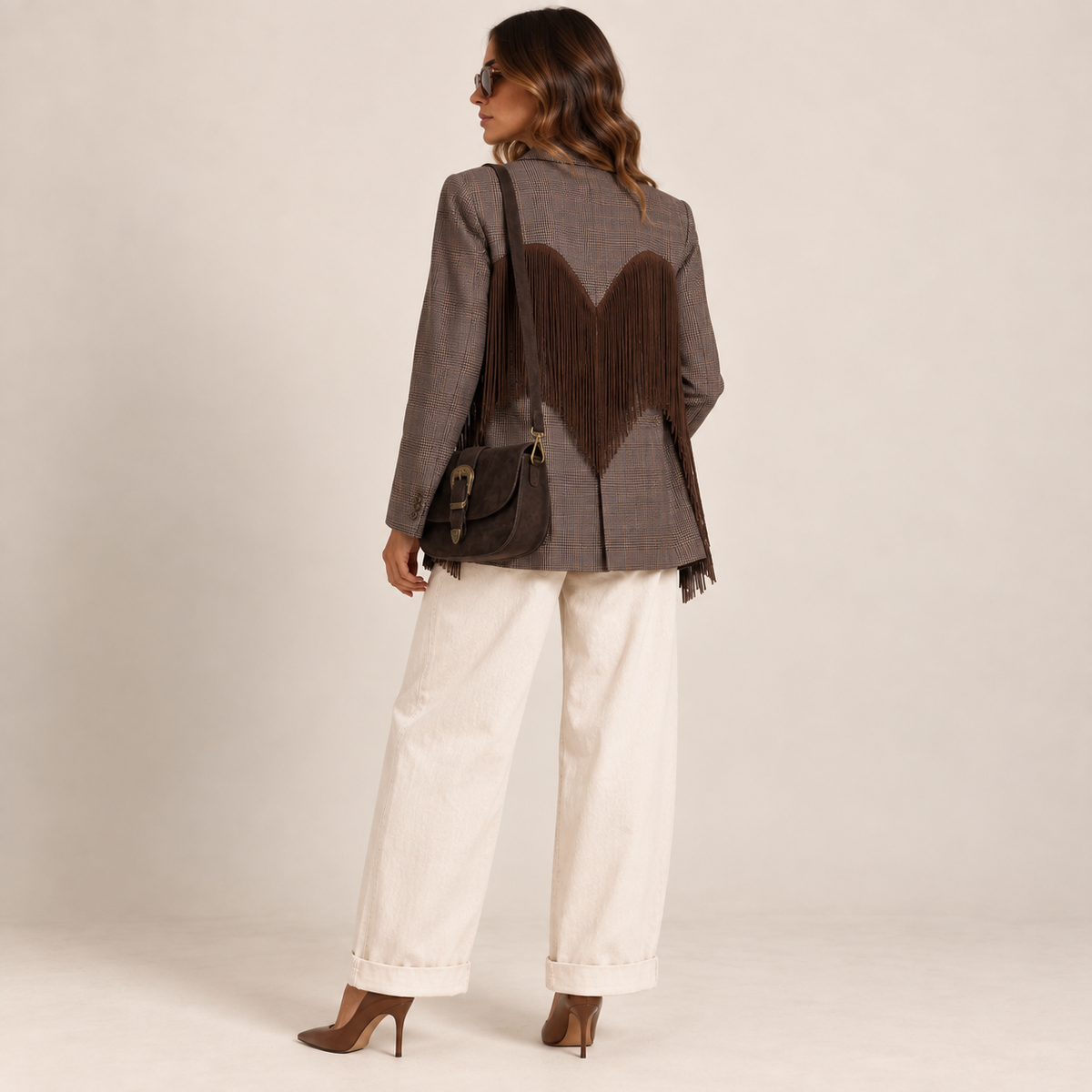 Blazer cuore frange