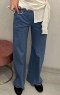 Pantalone palazzo con tre bottoni