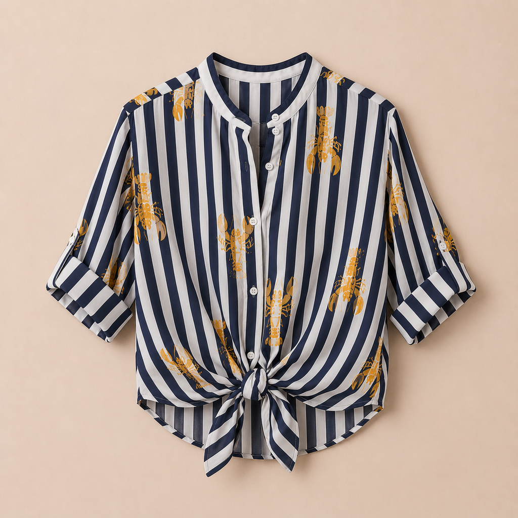Camicia a righe con Aragosta
