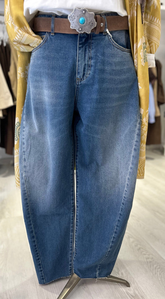 Jeans balloon taglio vivo