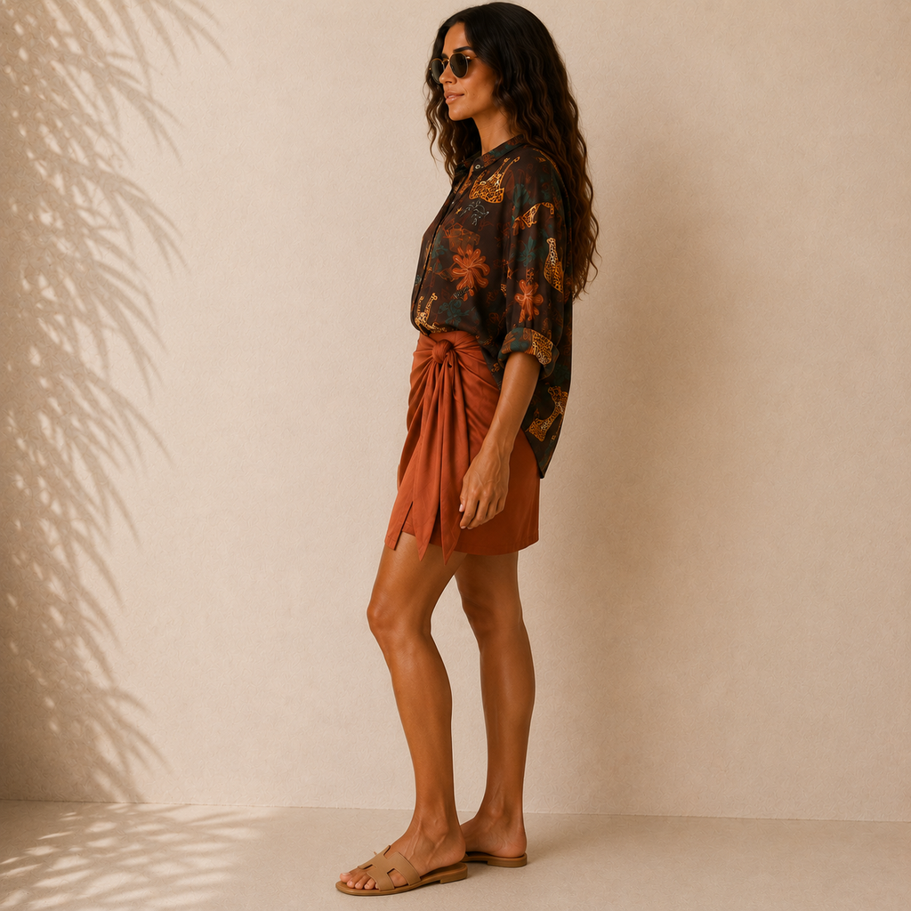 Camicia a fantasia con ghepardi