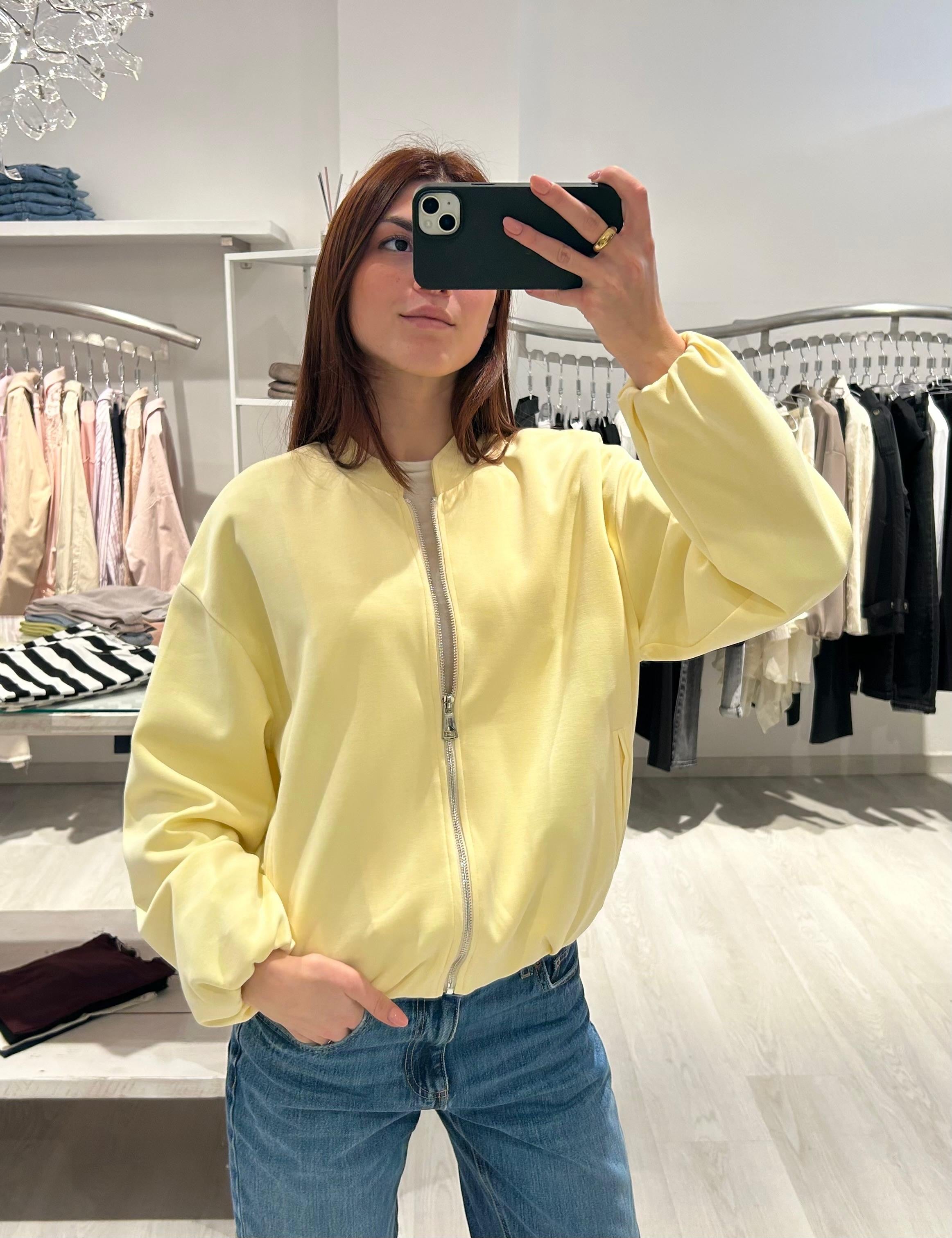 Bomber in felpa con zip