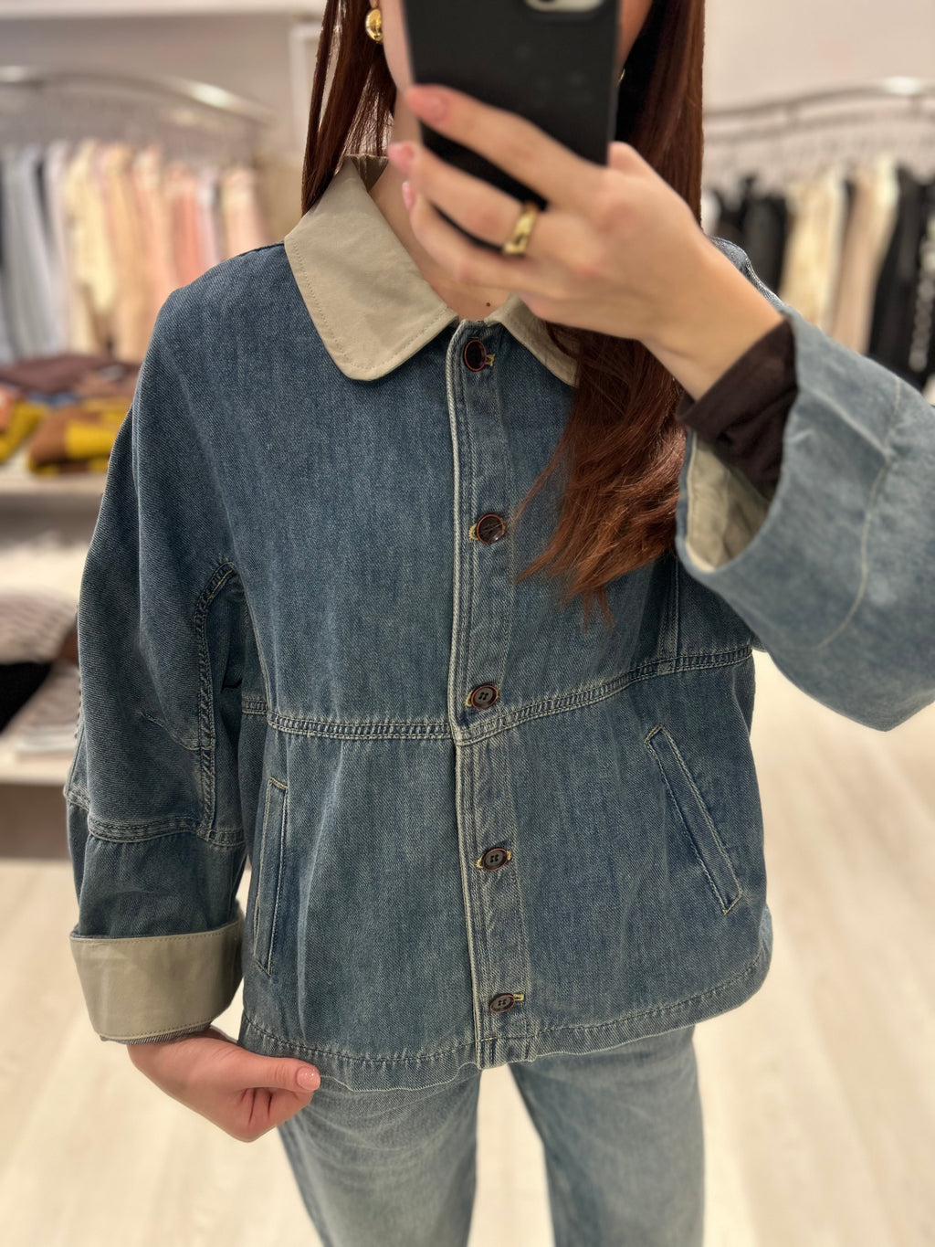 Giacca di jeans con bottoni