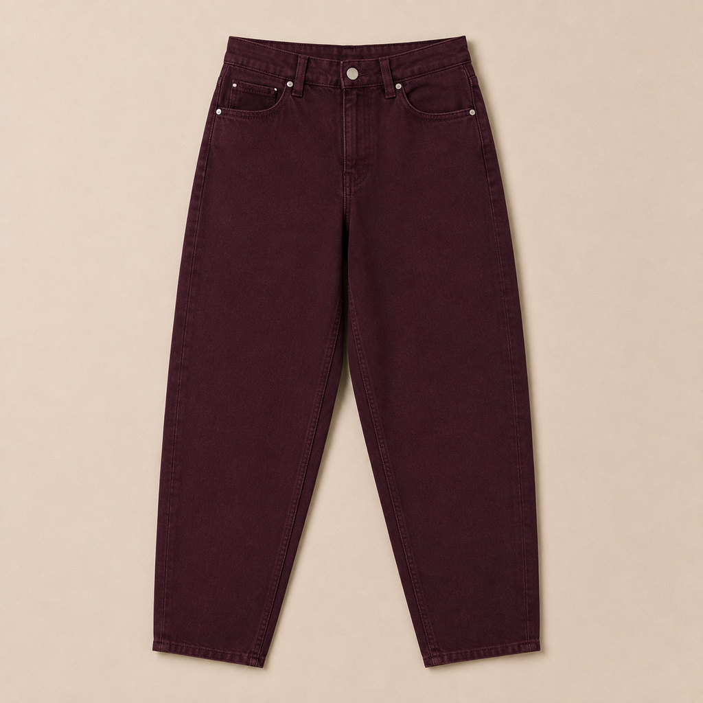 Jeans Momy melanzana