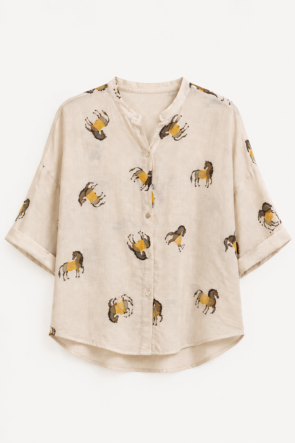 Camicia panna con zebre