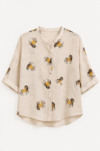 Camicia panna con zebre
