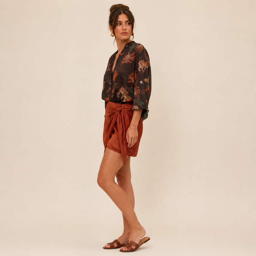 Camicia a fantasia con ghepardi