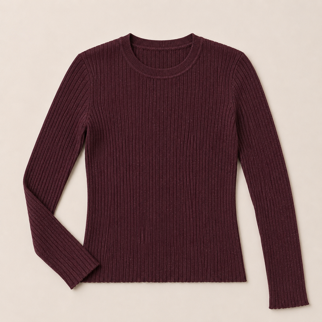 Maglia a costine con lurex