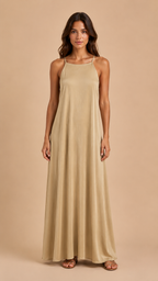 Abito lungo beige