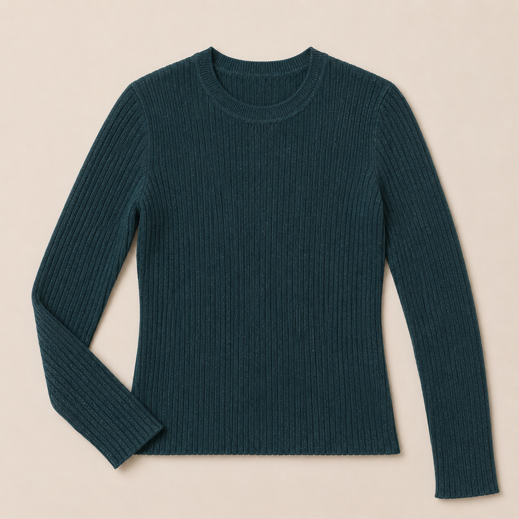 Maglia a costine con lurex
