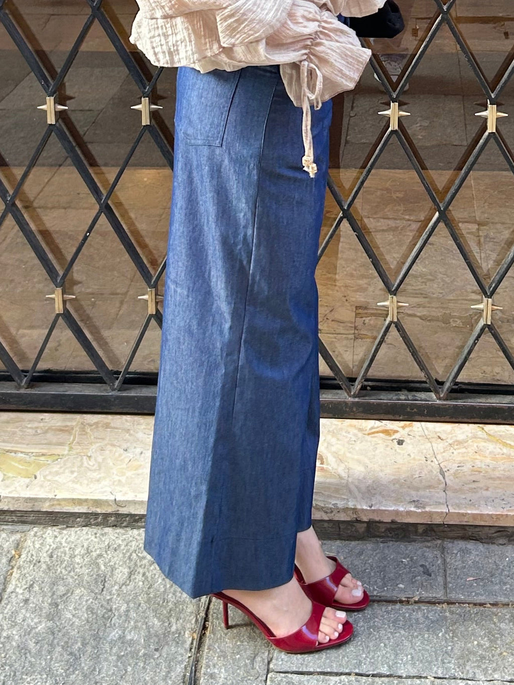 Pantalone palazzo denim